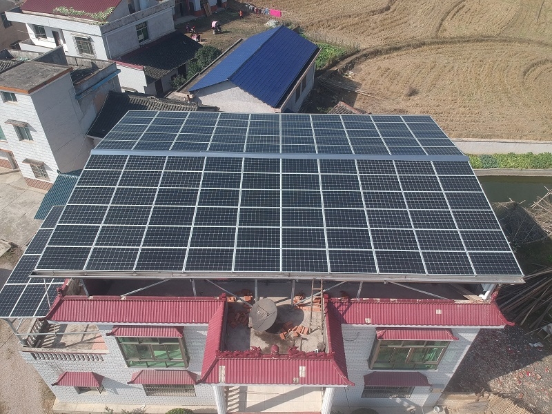 [农村光伏屋顶] 湘潭湘乡斜屋顶太阳能发电屋顶38.72千瓦项目